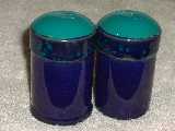 Colorworks table top shakers glazed navy and teal